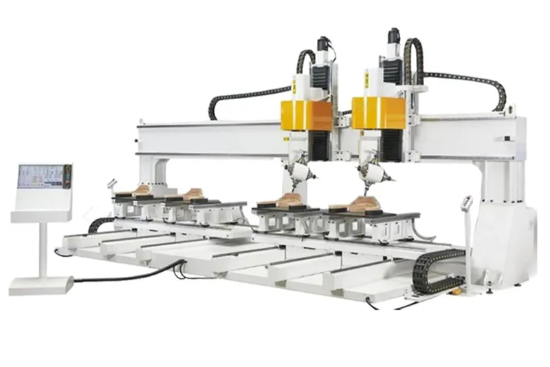 Centro de mecanizado CNC de 5 ejes, doble canal y 2 cabezales