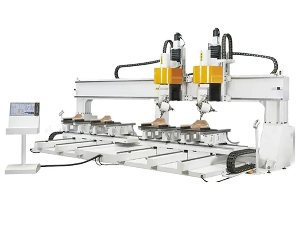 Centro de mecanizado CNC de 5 ejes, doble canal y 2 cabezales 