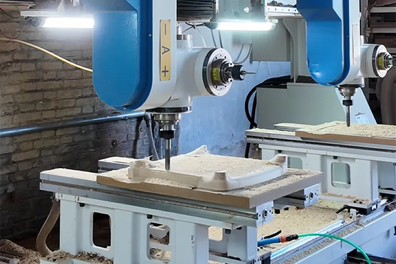 Centro de mecanizado CNC de 5 ejes, de doble canal, con 4 cabezales
